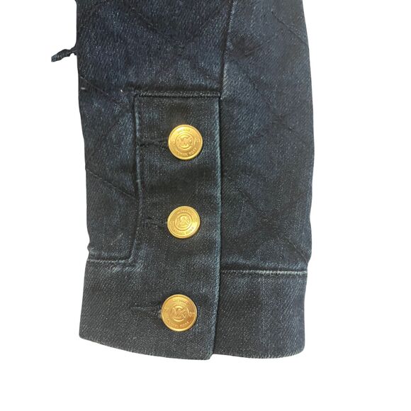Michael Kors Quilted Denim Jacket with Gold Accents – Size XS - Picture 8 of 12